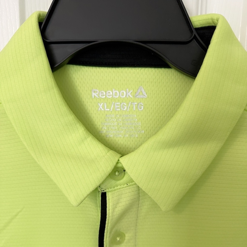 Reebok Men's Bright Lime Polo Shirt - Picture 8 of 10